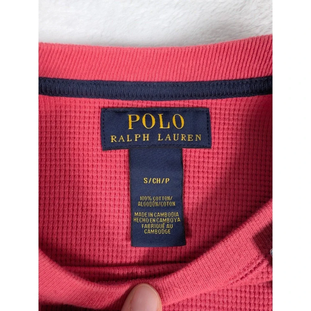 Polo Ralph Lauren Waffle Knit Thermal‎ Short Sleeve Shirt Mens Small Pink NWT